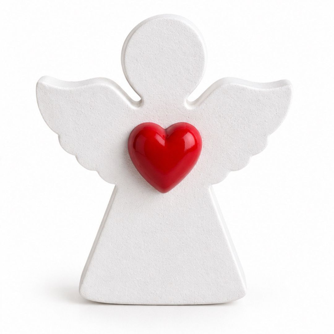 Angelito corazón rojo