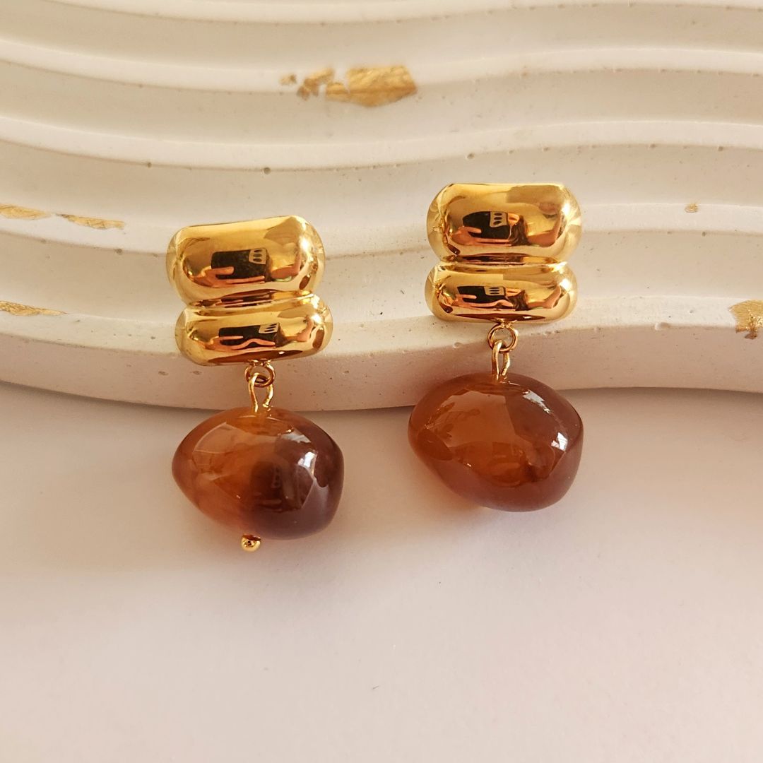 Aretes Mica Ámbar