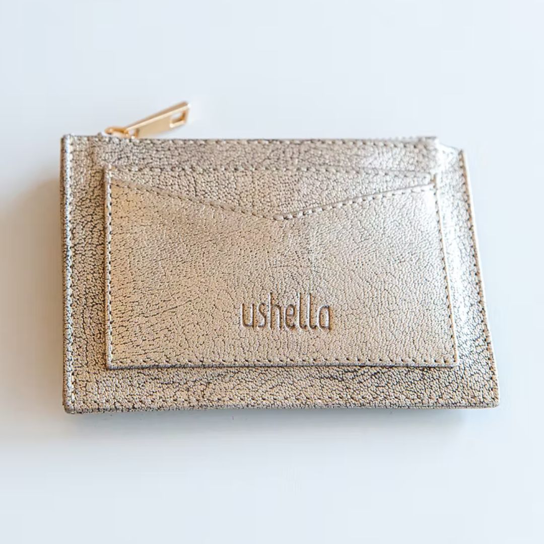 Tarjetero Rectangular Oro Viejo