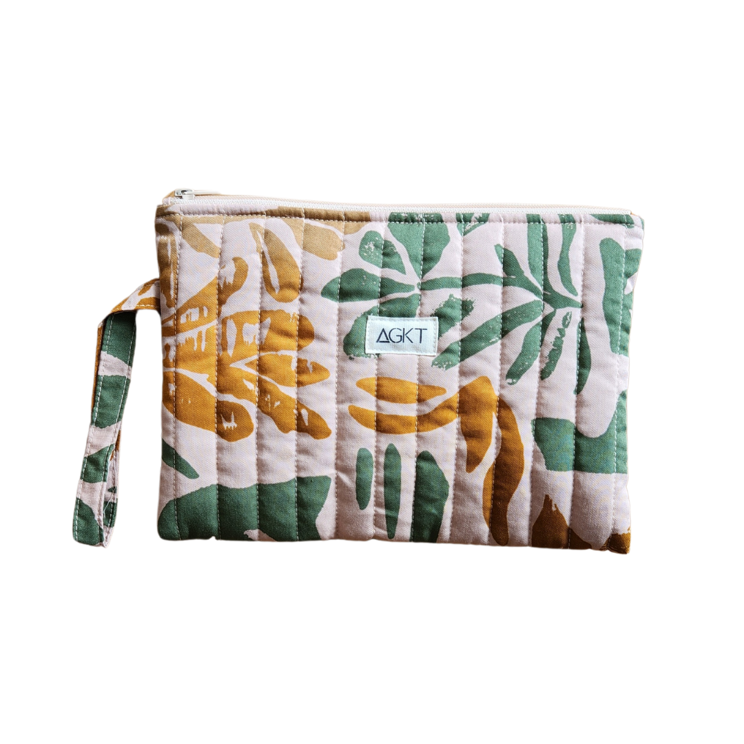 Neceser Rectangular - Mostaza con Verde