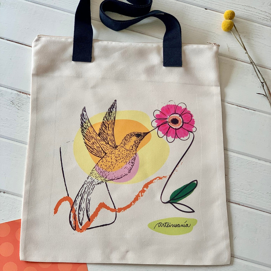 Bolso Asa Negra Collage - Colibrí