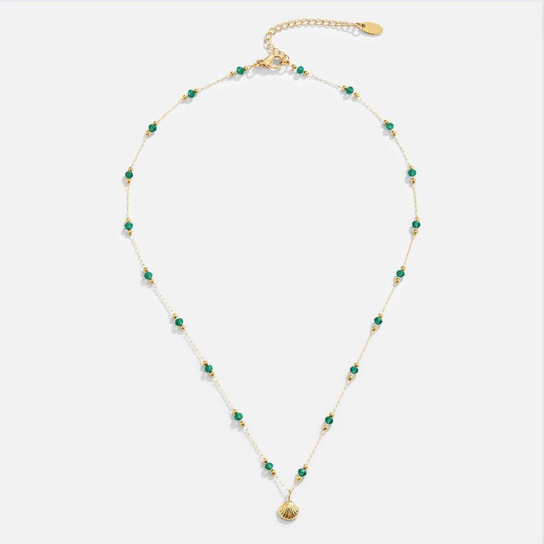 Collar Conchita con Muranos Verdes