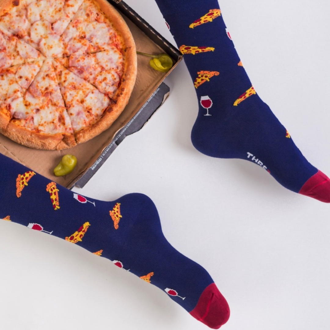 CALCETINES CASUALES VINO-PIZZA