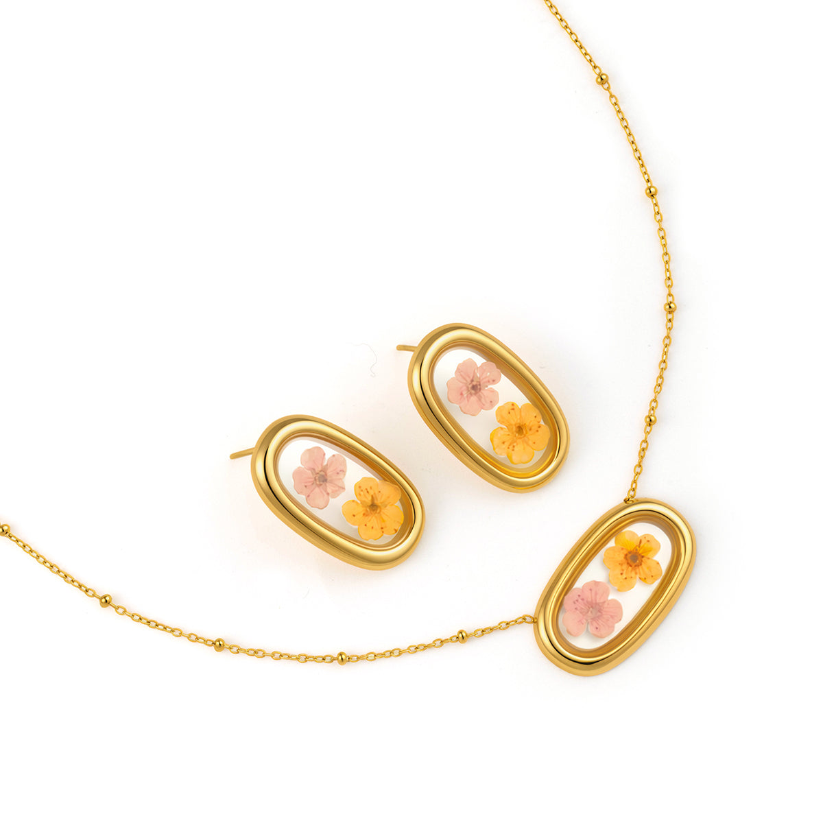 Aretes Flowers Oval
