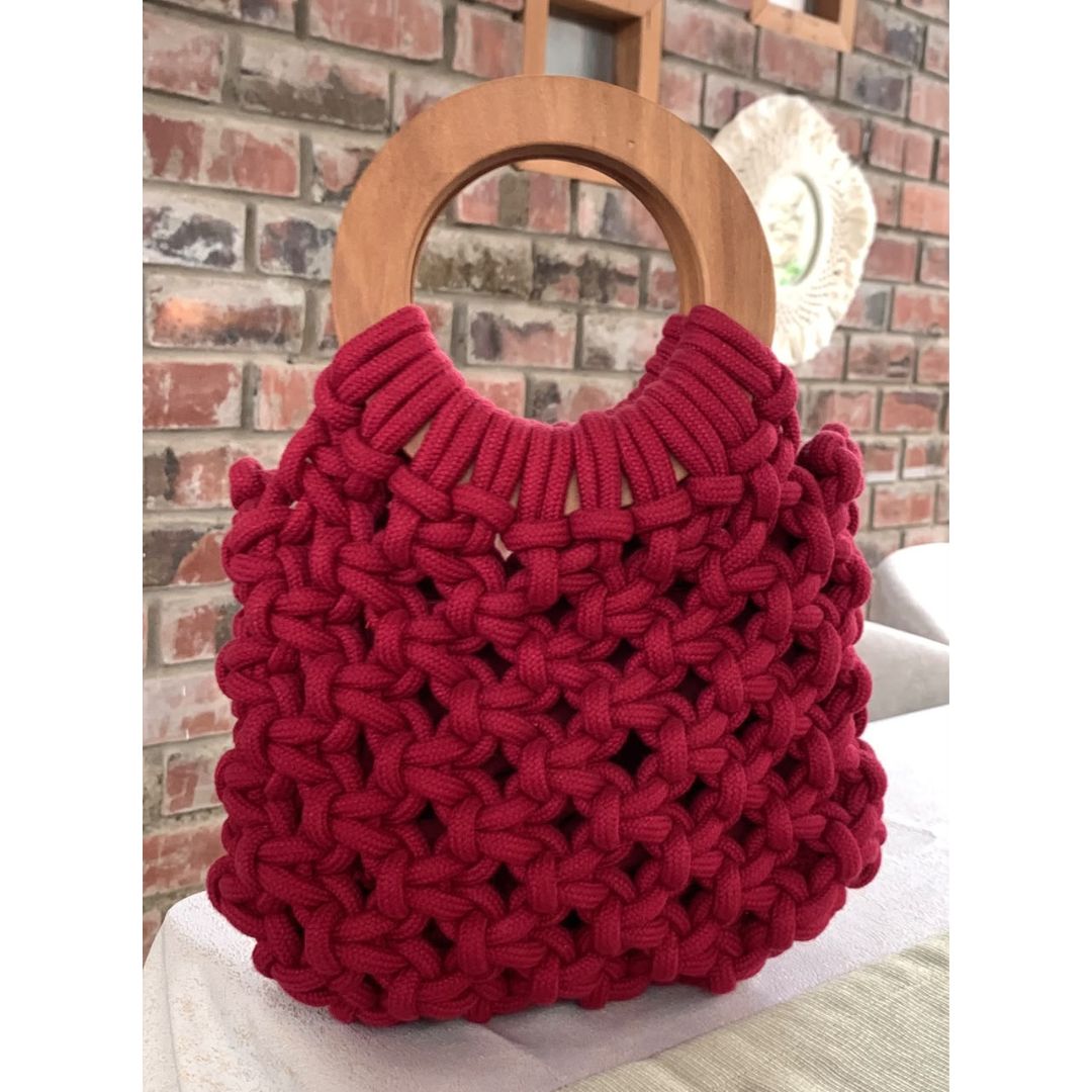 Cartera de macramé Paola - Vino