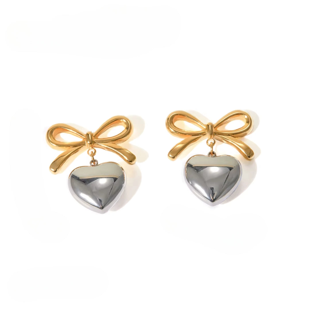 Aretes Lazo Corazón Silver