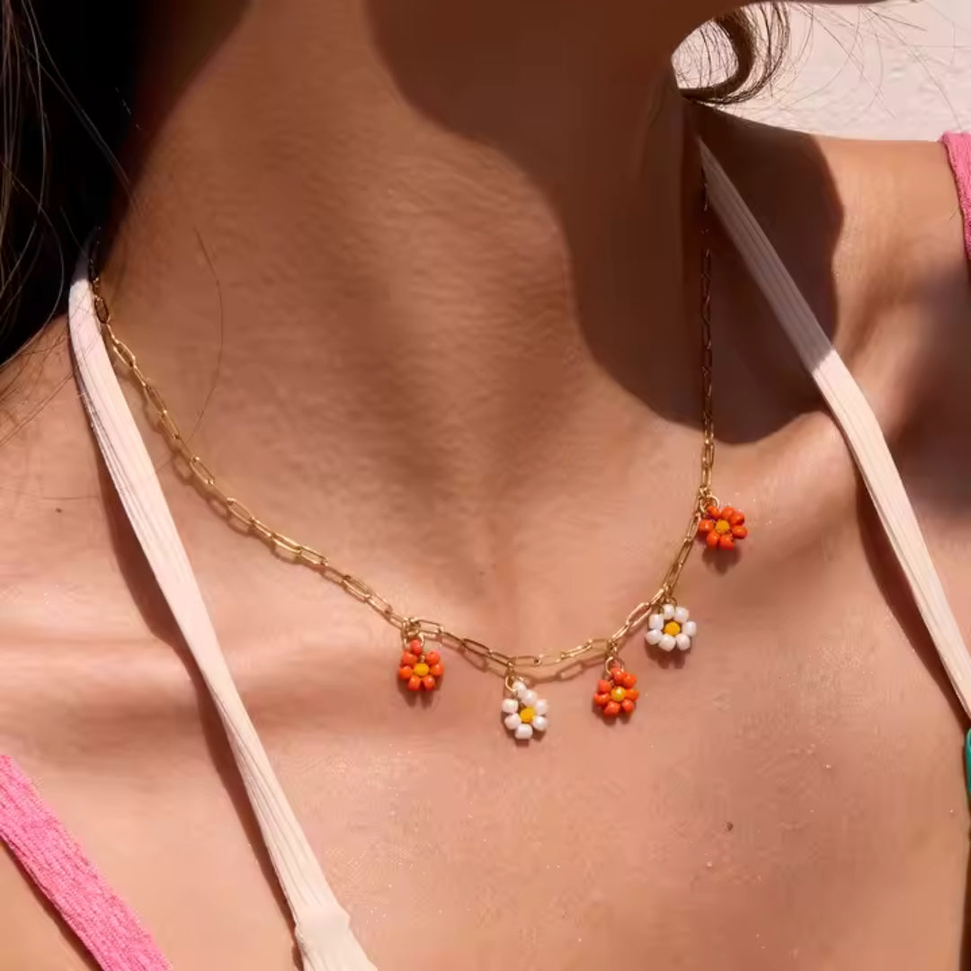 Collar Margaritas naranjas