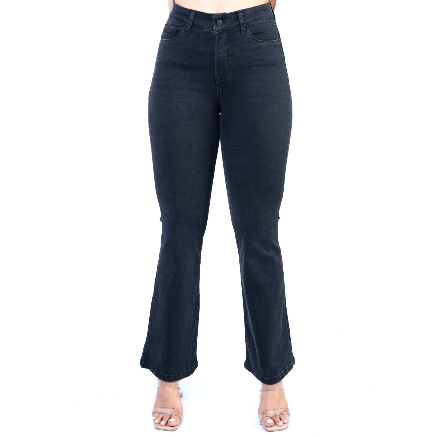 Pantalón Denim Flare Karla - Gris Oscuro