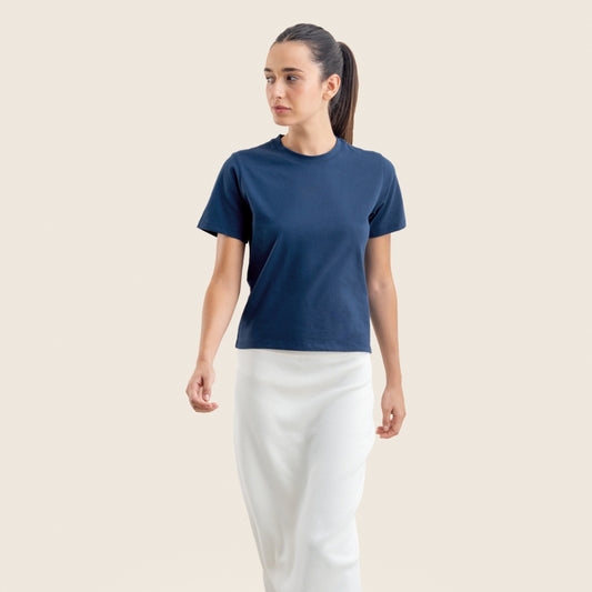Boxy Tee | Heavy Cotton |Pacific Blue