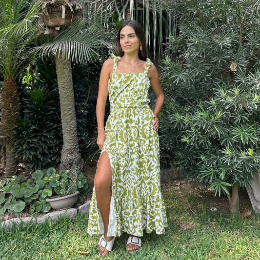 Vestido Valeria - Verde con Flores