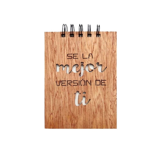 Libreta de Madera Mediana "La mejor versión de ti"