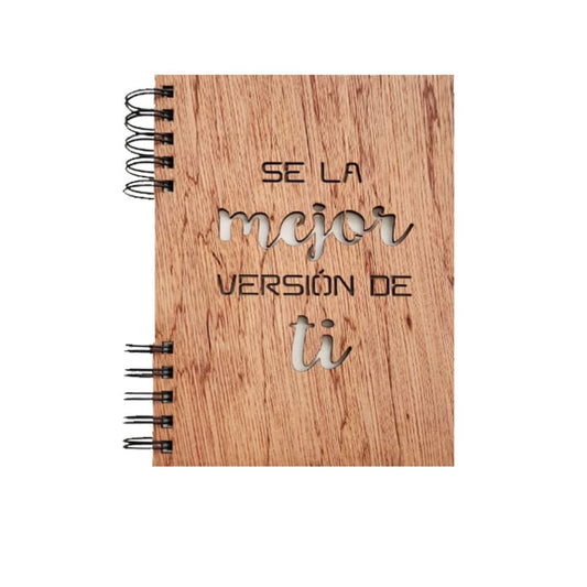 Libreta de Madera Grande "La mejor versión de ti"
