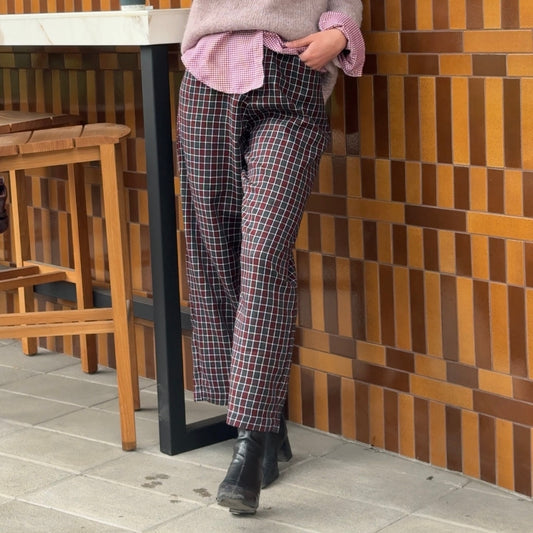 Pantalón Roma rojo cuadros