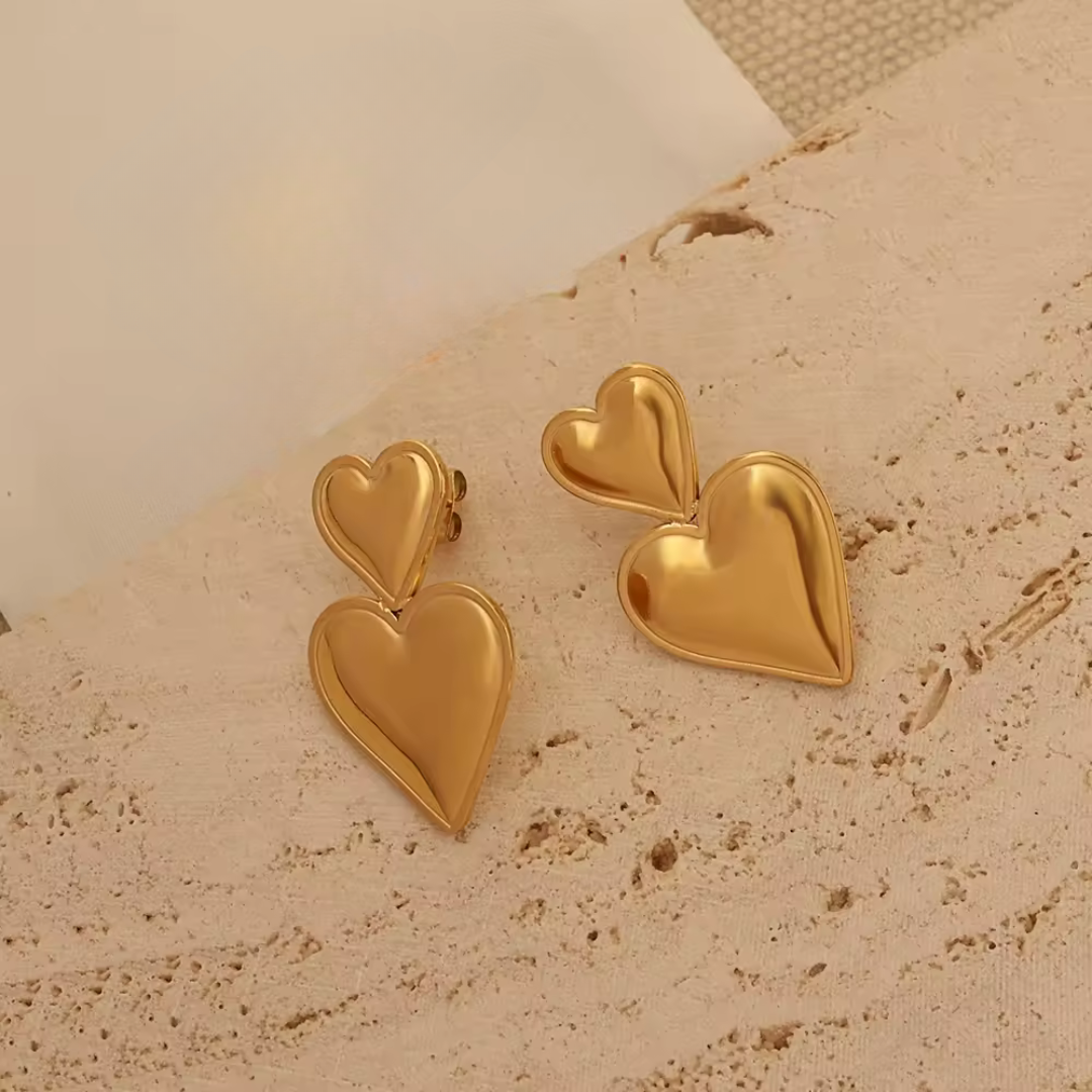 Aretes Corazón Doble