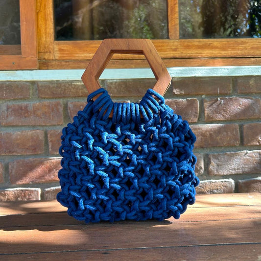 Cartera de macramé Grecia - Azul Marino - Aguacate Shop Perú