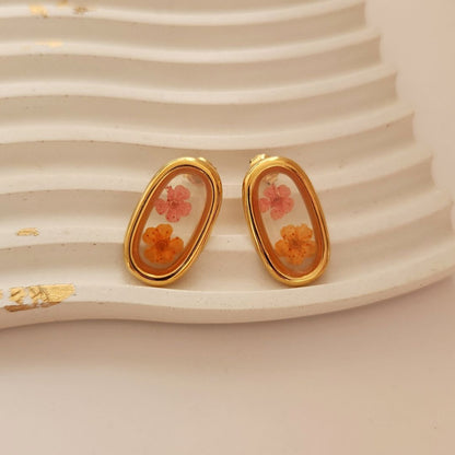Aretes Flowers Oval