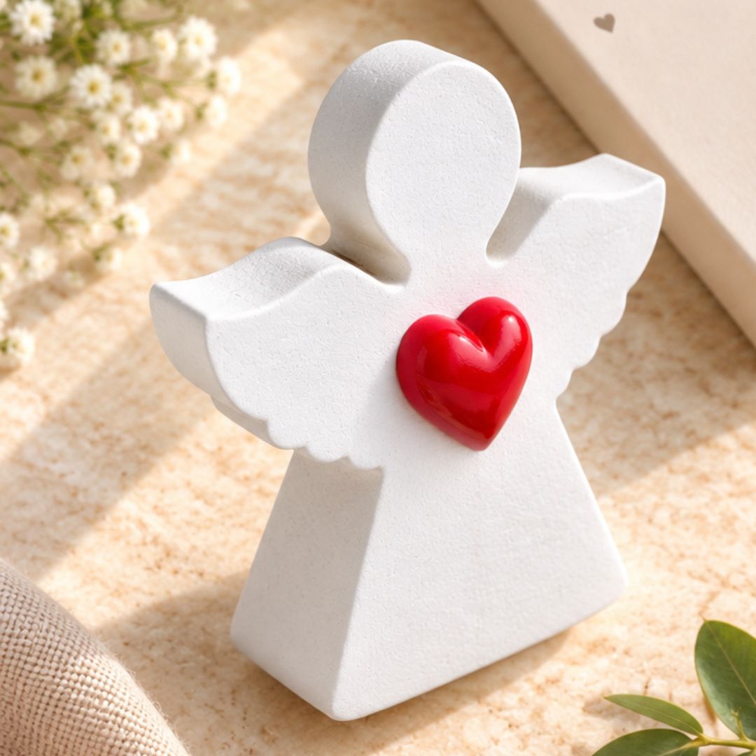 Angelito corazón rojo