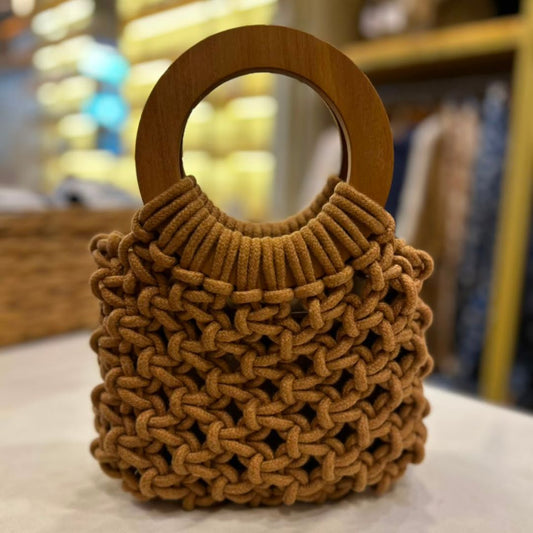 Cartera de macramé Paola - Camello - Aguacate Shop Perú