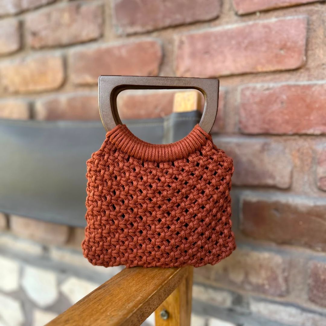 Cartera de macramé Silvia - Terracota