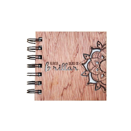 Libreta de Madera Pequeña "Nunca dejes de brillar" - Aguacate Shop Perú