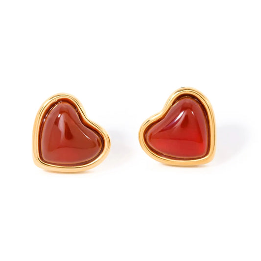 Aretes Corazón Rojo