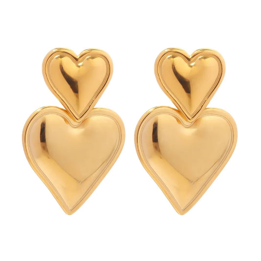 Aretes Corazón Doble