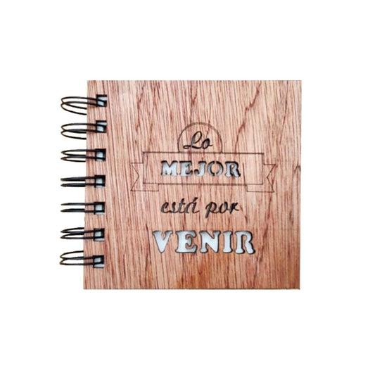 Libreta de Madera Pequeña "Lo mejor esta por venir" - Aguacate Shop Perú