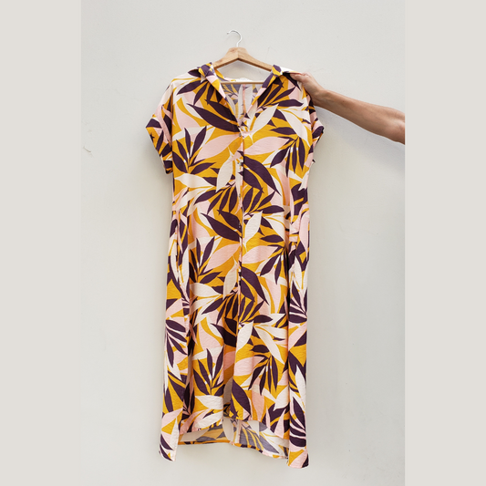 Camisero Anto - Naranja con print Morado y Blanco