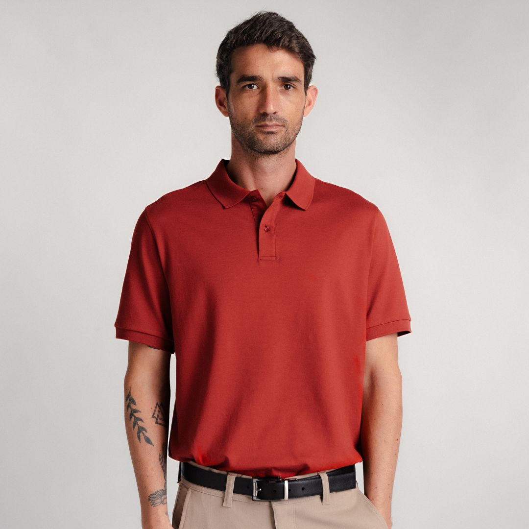 Polo Shirt | Pima Piqué | Brick Red