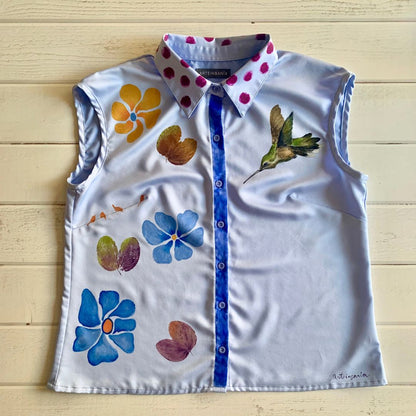 Blusa Artevimiento seda celeste - Talla S/M