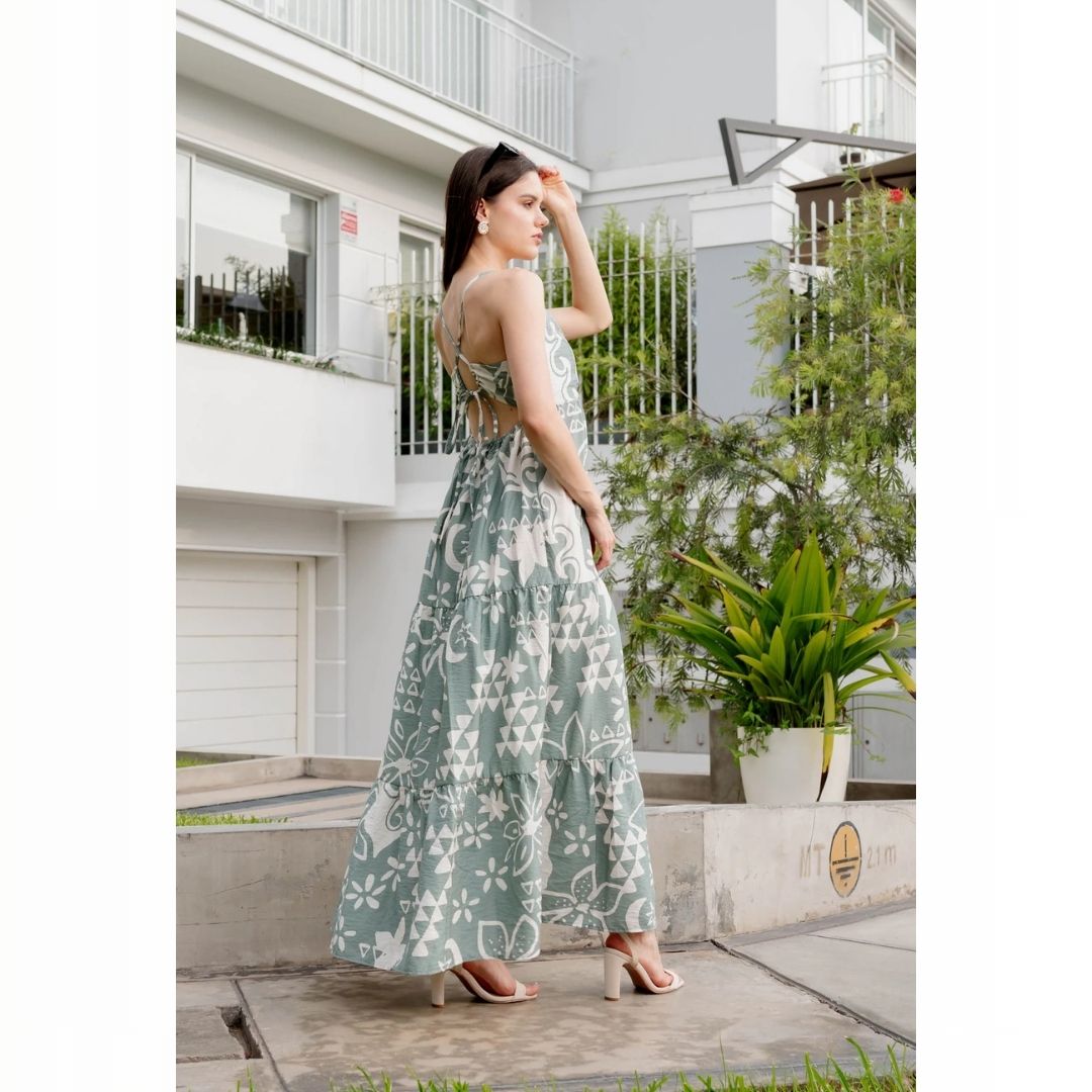 Vestido Mar print verde - Aguacate Shop Perú