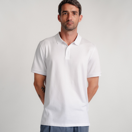 Polo Shirt | Pima Piqué | White