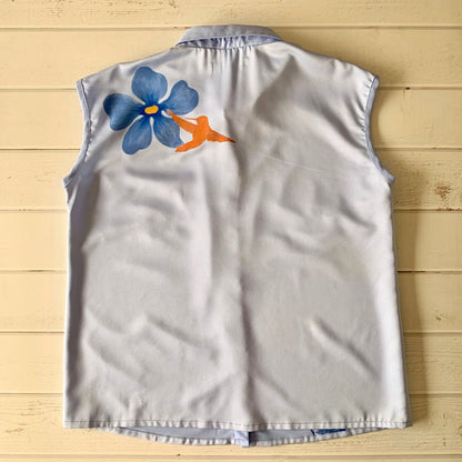 Blusa Artevimiento seda celeste - Talla L