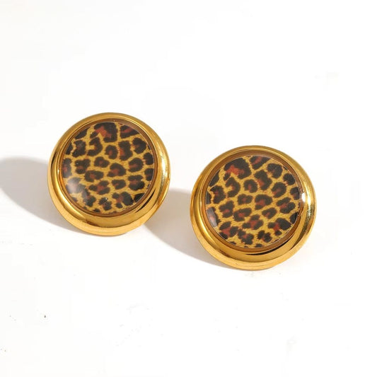 Aretes Botones Animal Print - Aguacate Shop Perú