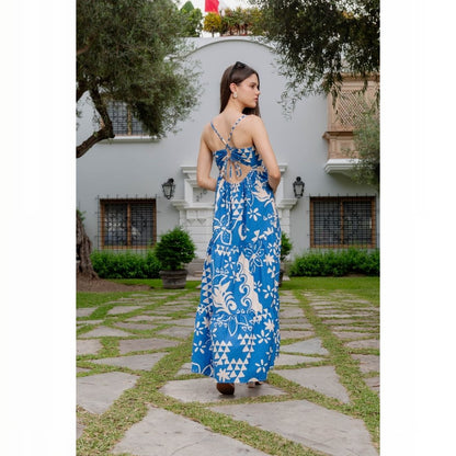 Vestido Mar print azul - Aguacate Shop Perú