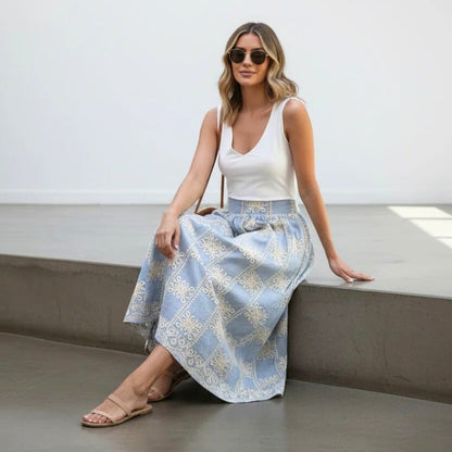 Falda Antonella celeste - Aguacate Shop Perú