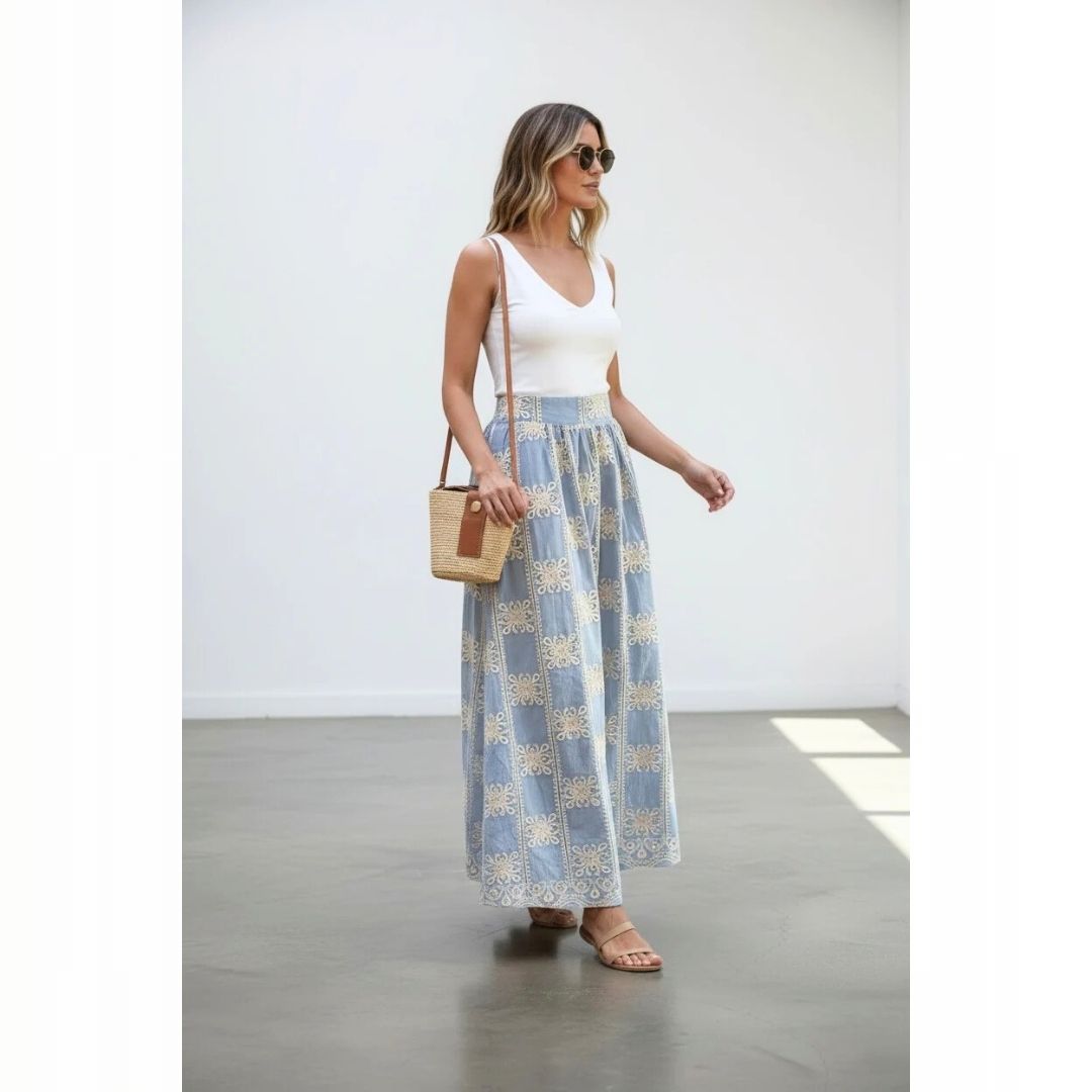 Falda Antonella celeste - Aguacate Shop Perú