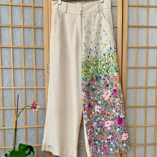 Pantalón Bohemia - Lino vainilla (pintado a mano) - Modelo 5