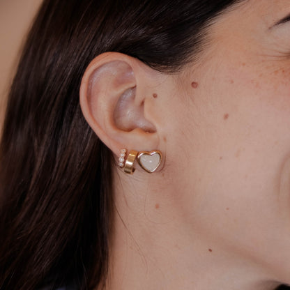 Aretes Corazón Blanco
