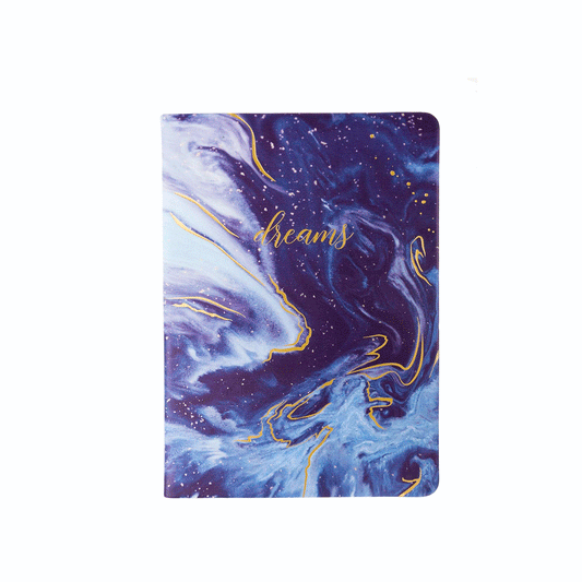 Cuaderno mediano rayado Blue marble dreams