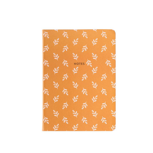 Cuaderno mediano rayado Mustard botanical