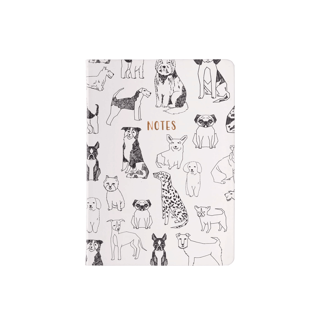 Cuaderno mediano rayado Outlined dogs