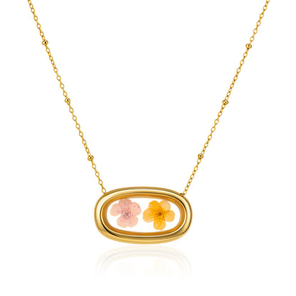 Collar Flowers Oval