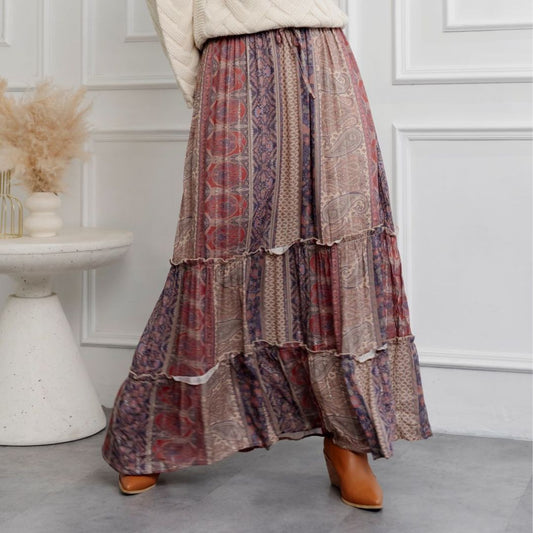 Falda Boho Print beige - Aguacate Shop Perú