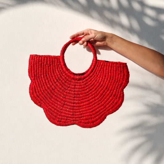 Cartera de junco Flor - Rojo - Aguacate Shop Perú