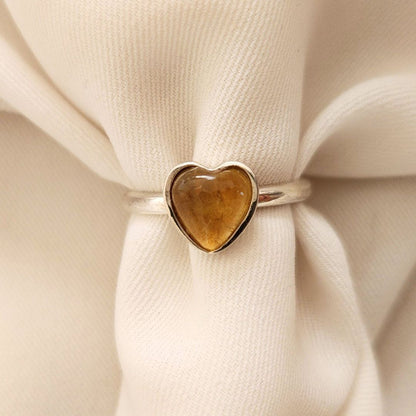 Anillo Citrino Corazón