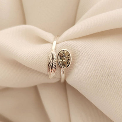 Anillo Pluma - Pirita Oval