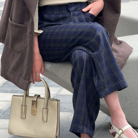 Pantalón Roma azul cuadros