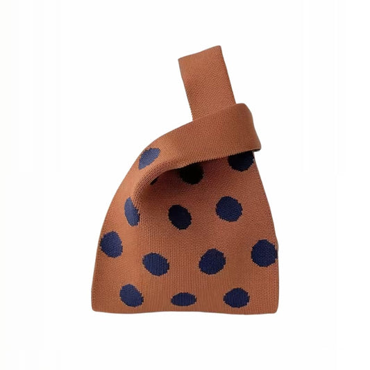 Polka Bag (camel con azul marino) - Aguacate Shop Perú