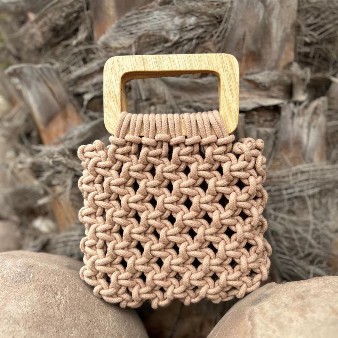Cartera de macramé Victoria  - Crema